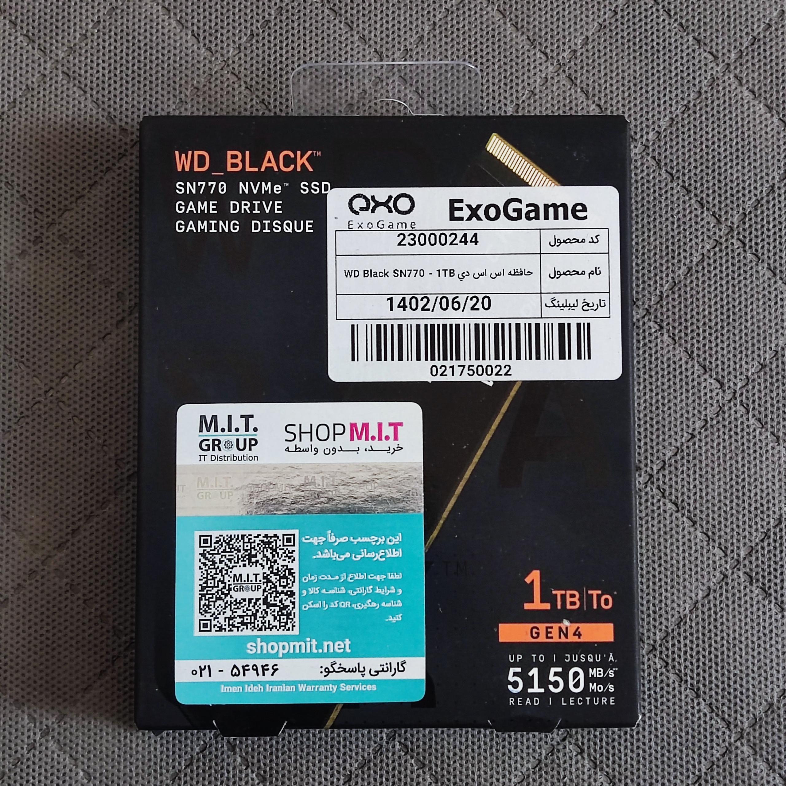 حافظه اس اس دی WD Black SN770 - 1TB Gen4