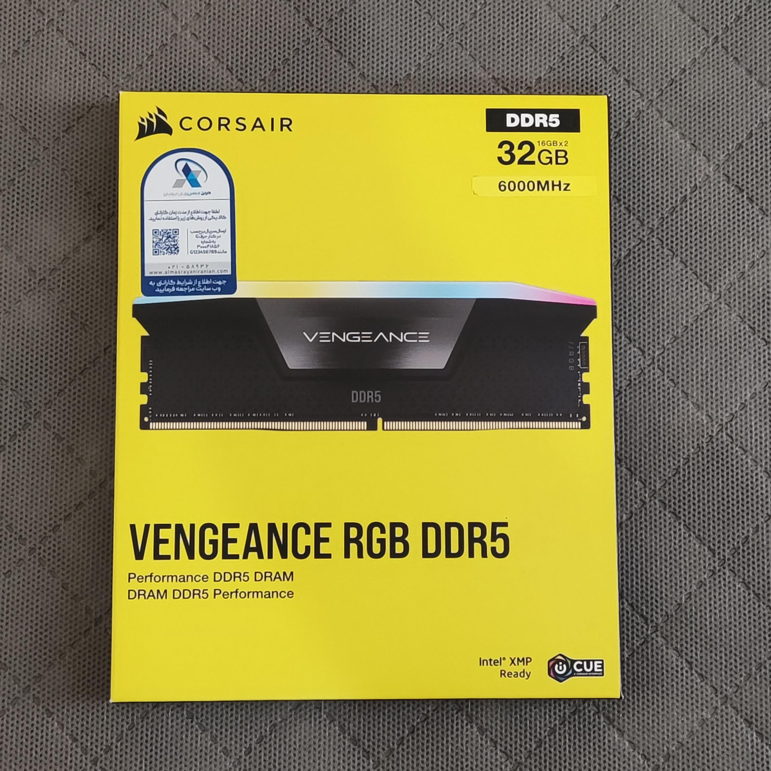 آکبند CORSAIR VENGEANCE RGB 32GB DDR5 6000MHZ CL38
