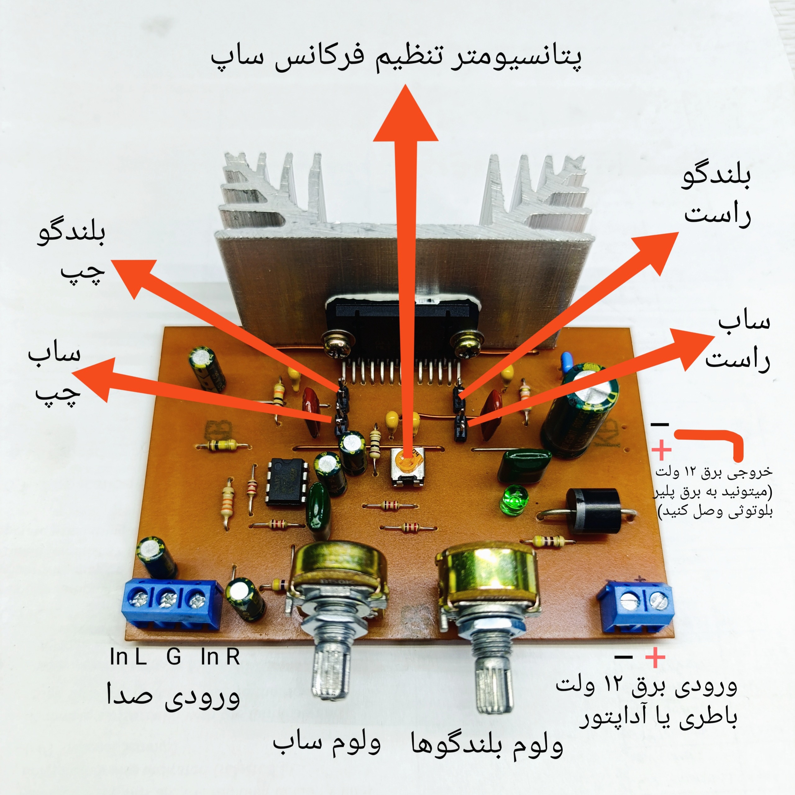 آمپلی فایر 4 کانال (2کانال ساب 2کانال اسپیکر )