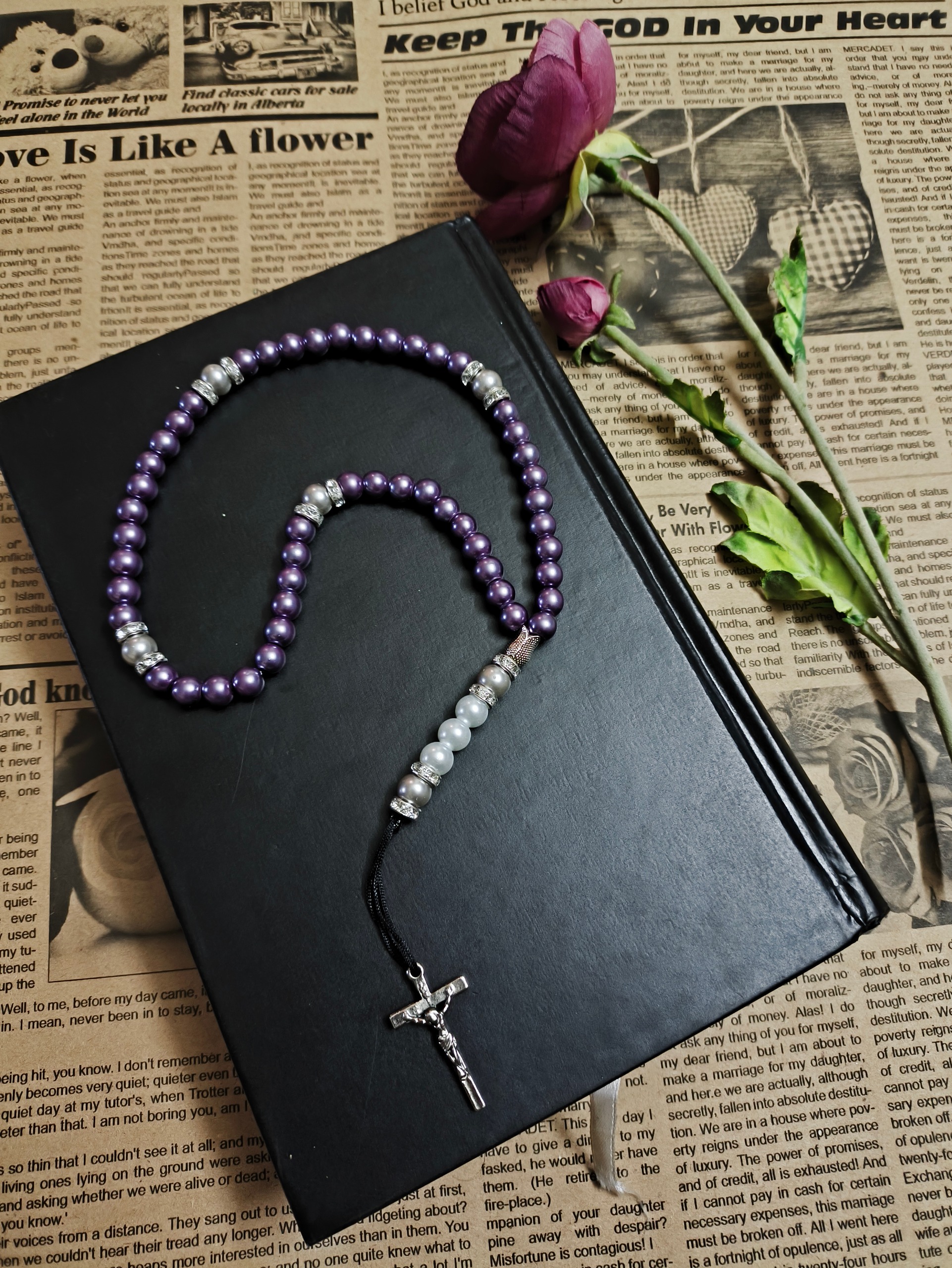 رزاری 59 دانه حضرت مریم سایز کوچک کد 075