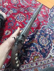 تپانچه خیلی بزرگ کلکسیونی عاج کوب ونقش دار