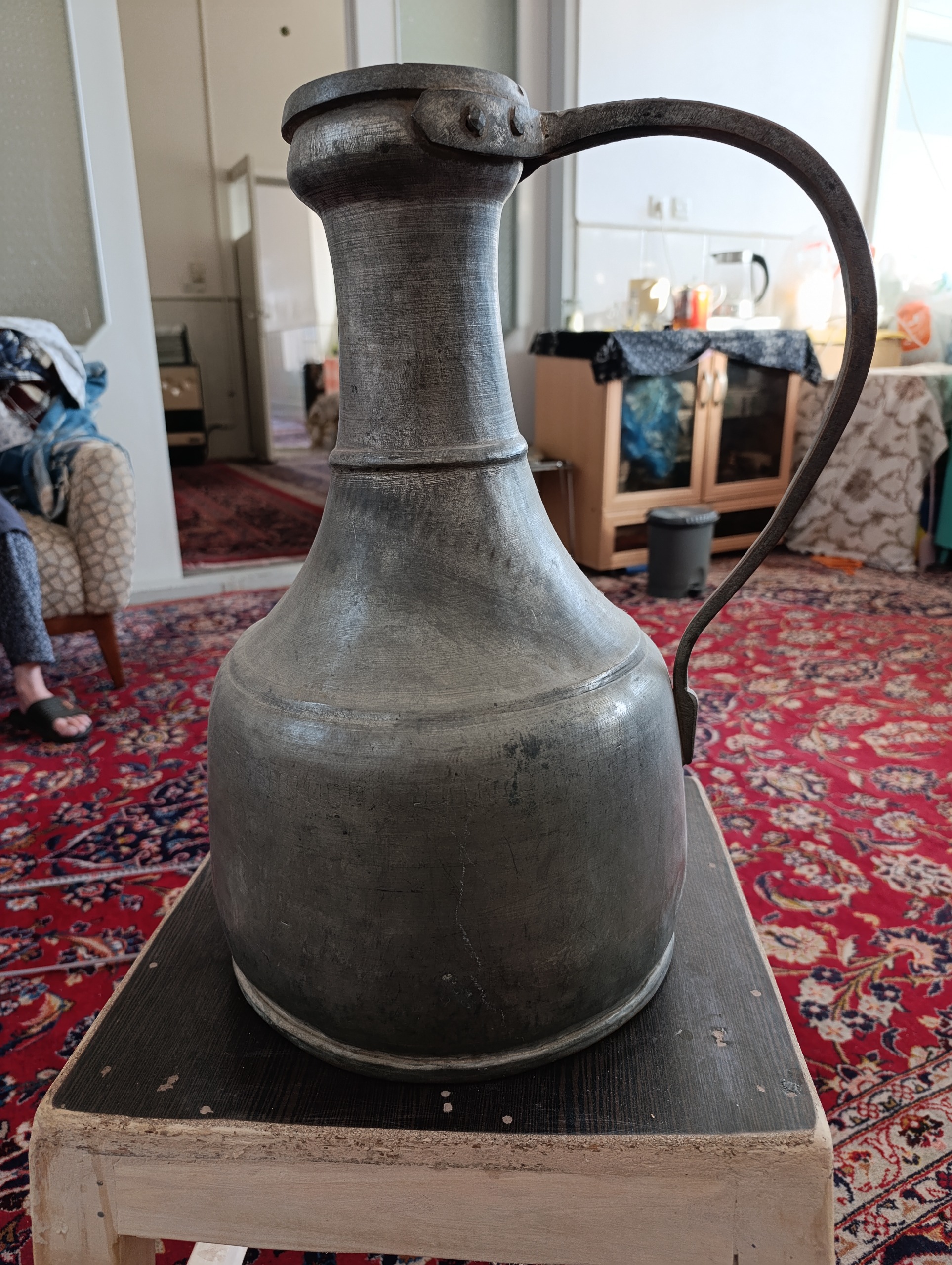 مشربه مسی صفوی مربوط زرتشتیان یزد کلکسیونی کمیاب