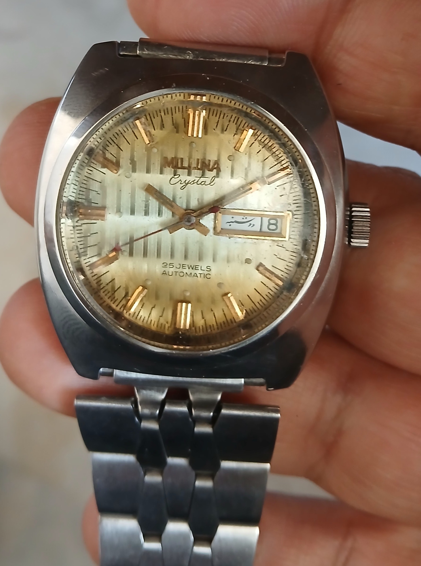 ساعت اصل سویسی اتوماتیک میلونیا 25 جواهر