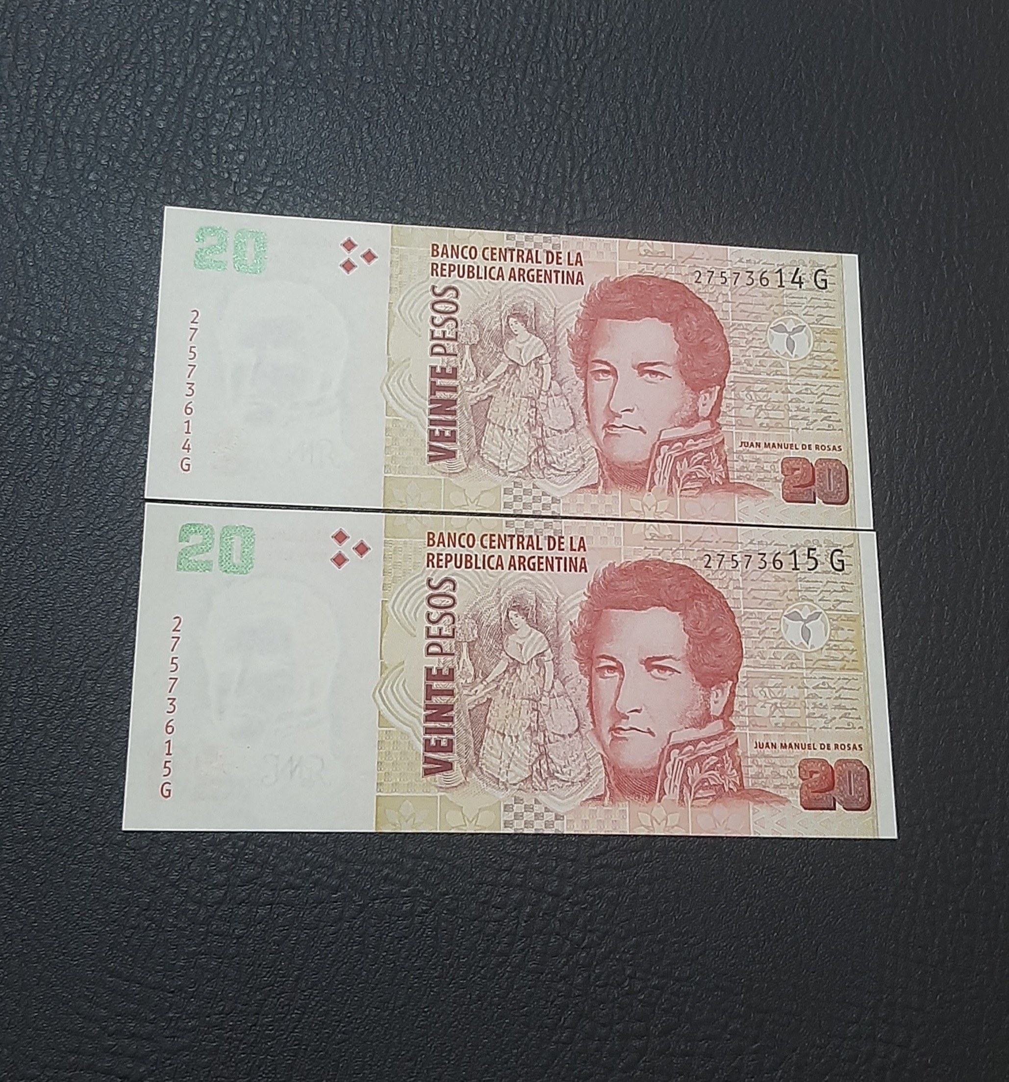 جفت اسکناس بانکی کلکسیونی 20 پزو آرژانتین