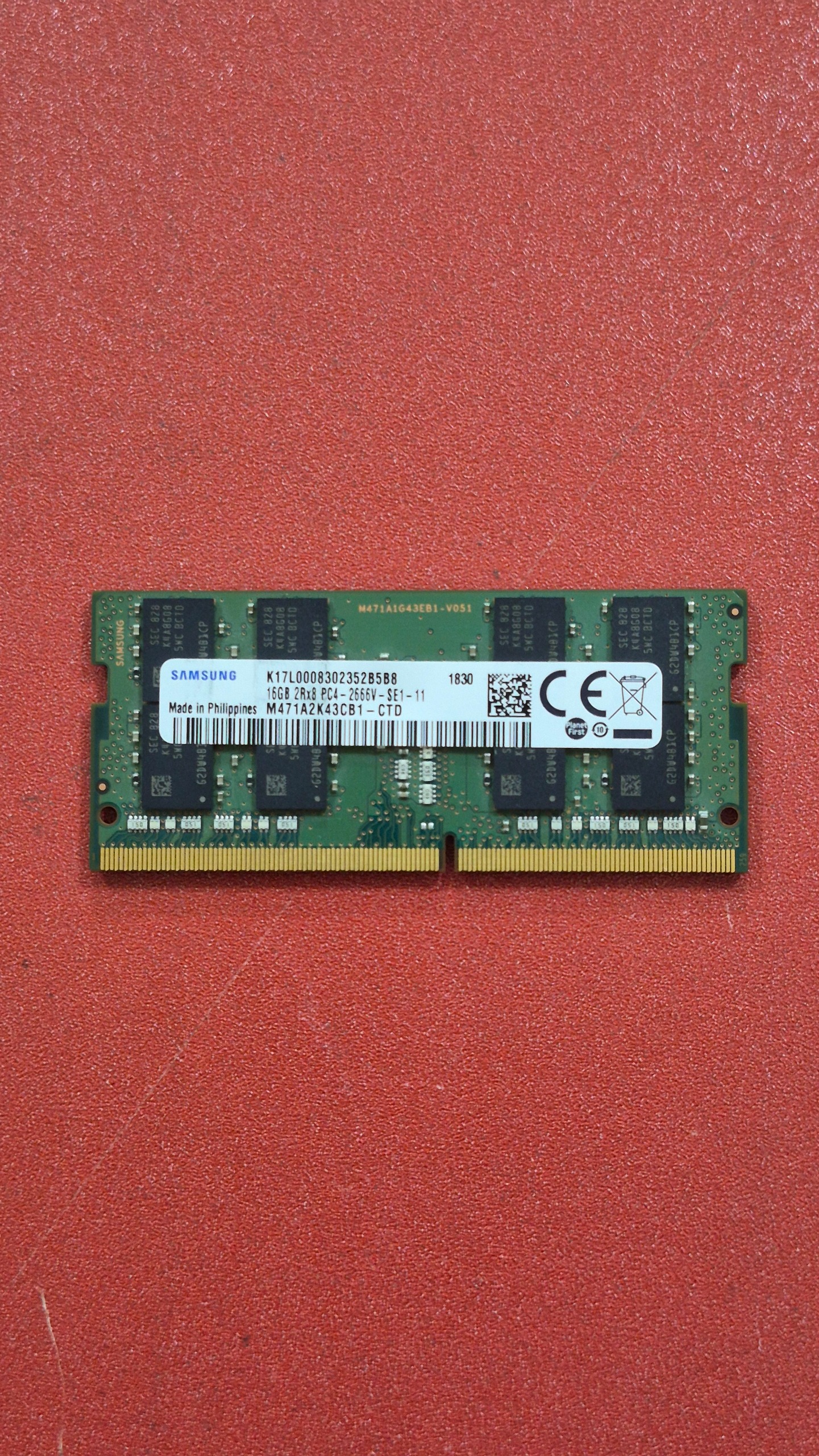 رم لپ تاپ 16 گیگ سامسونگ SAMSUNG DDR4 2666V