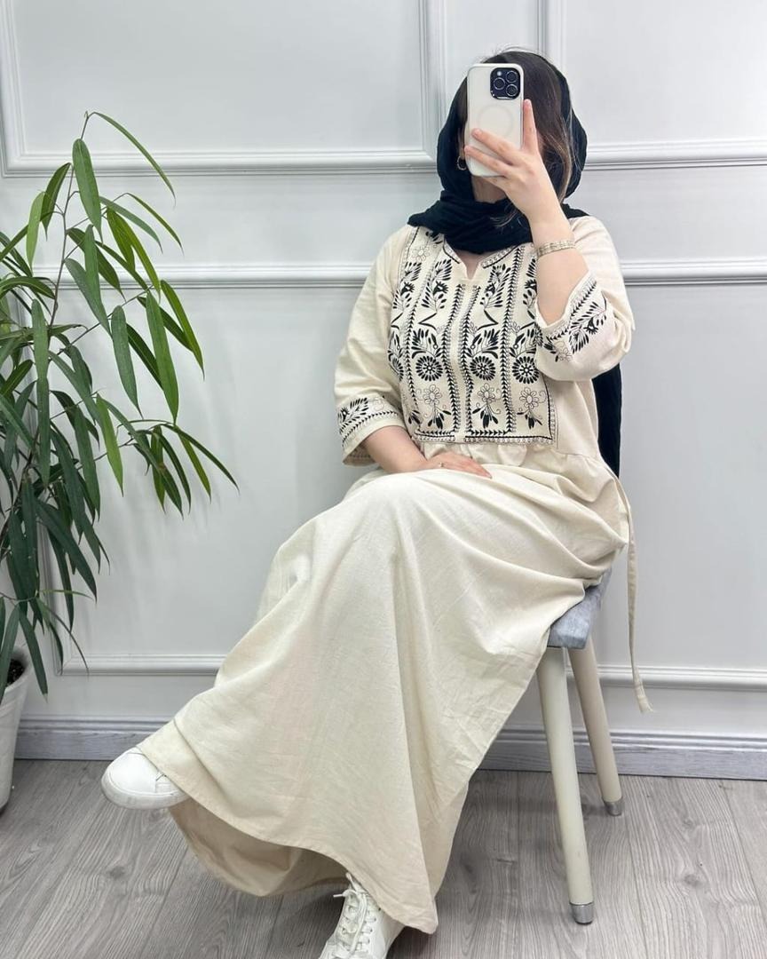 پیراهن لینن ساحلی زنانه