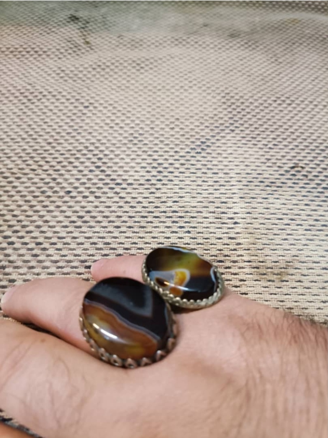 انگشتر عقیق سلیمانی معدنی اصل