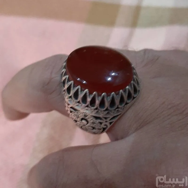 انگشتر عقیق یمنی اصل کارشناسی شده ورکاب دست