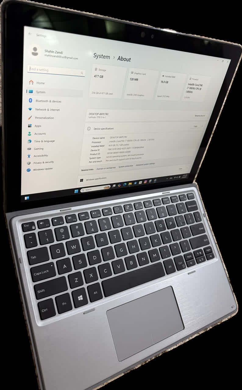 لپ تاپ دل لمسی dell latitude 7210 2in1