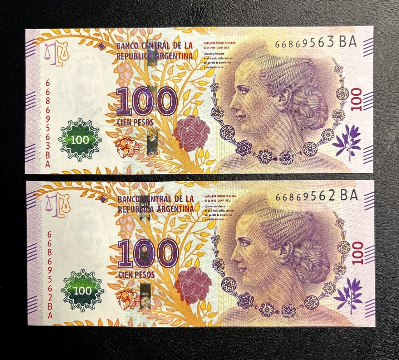 جفت 100 پزو آرژانتین کمیاب و زیبا