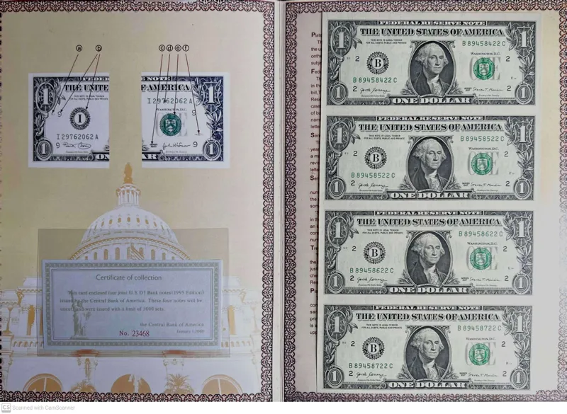 فولدر اسکناس آنکات 1 دلاری 4 تایی شناسه دار