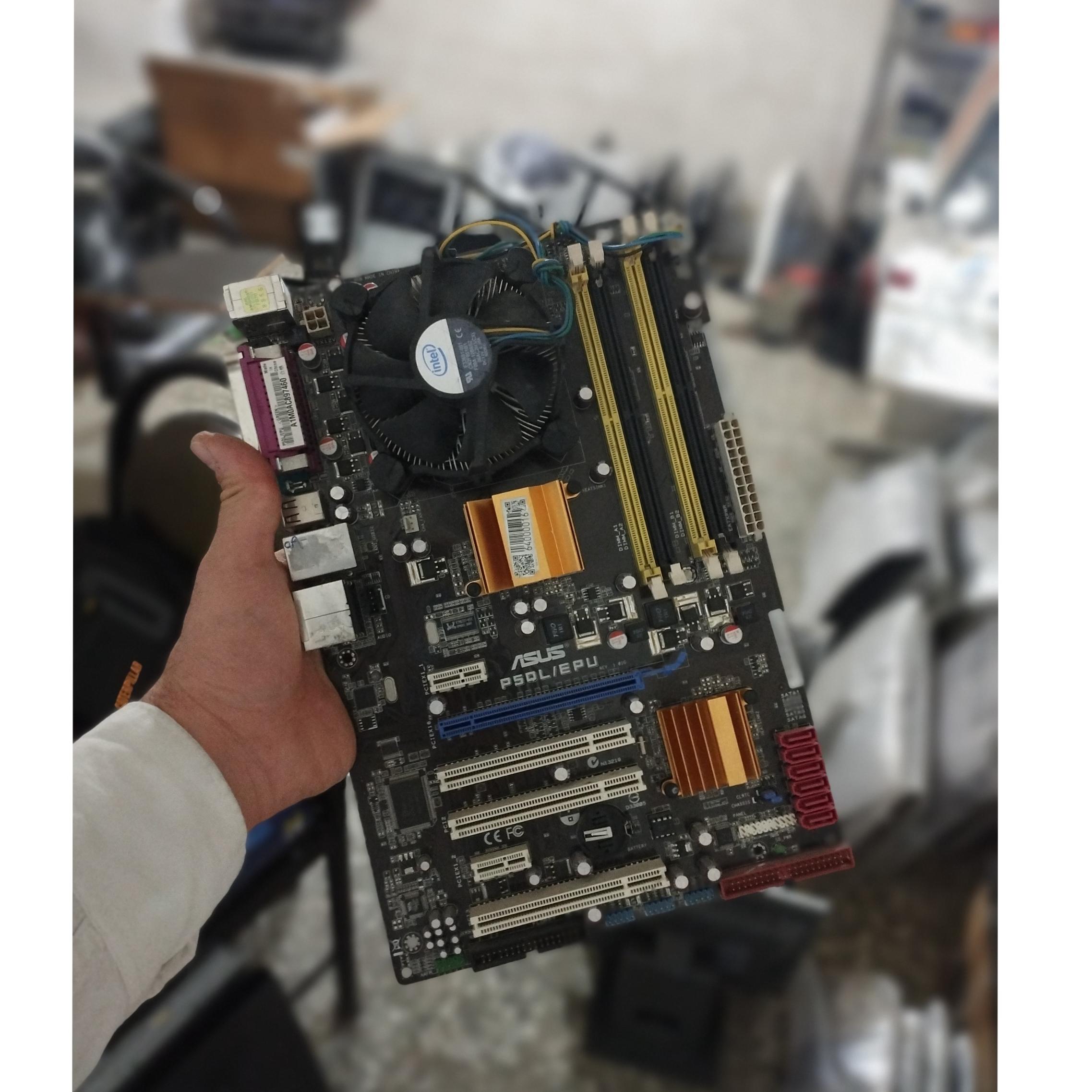 مادربورد Asus P5QL همراه با فن و CPU