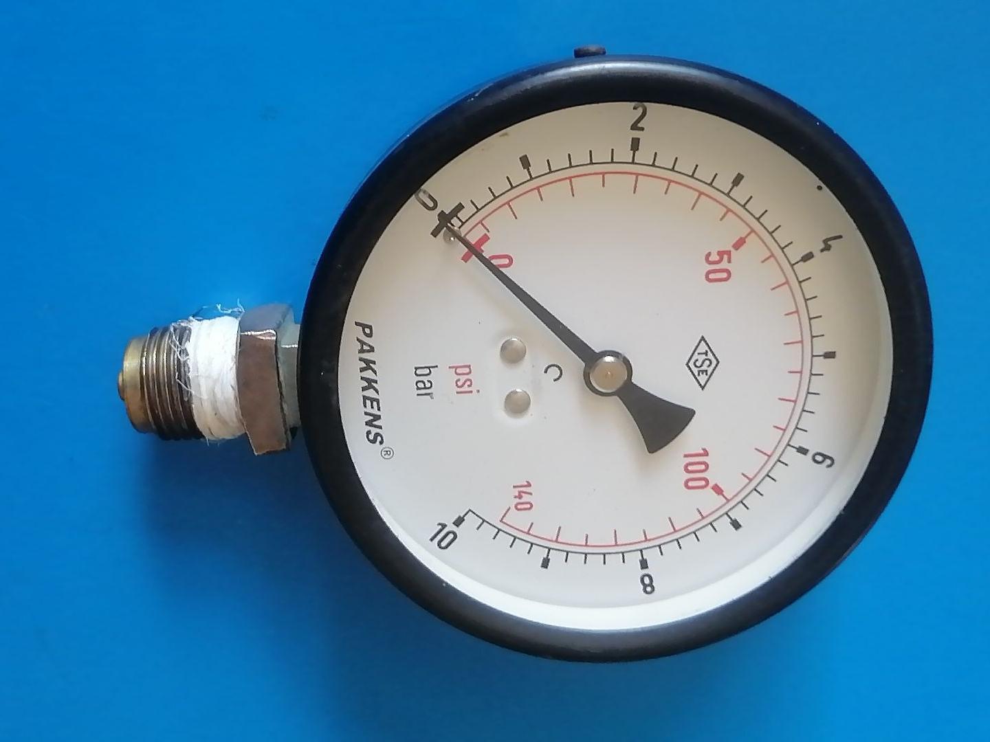 فشارسنج (مانومتر) PAKKENS رنج 10 بار / 140 PSI