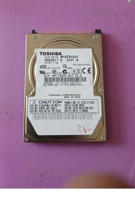 هارد لپ تاپی IDE 60gb سلامت100 درصد