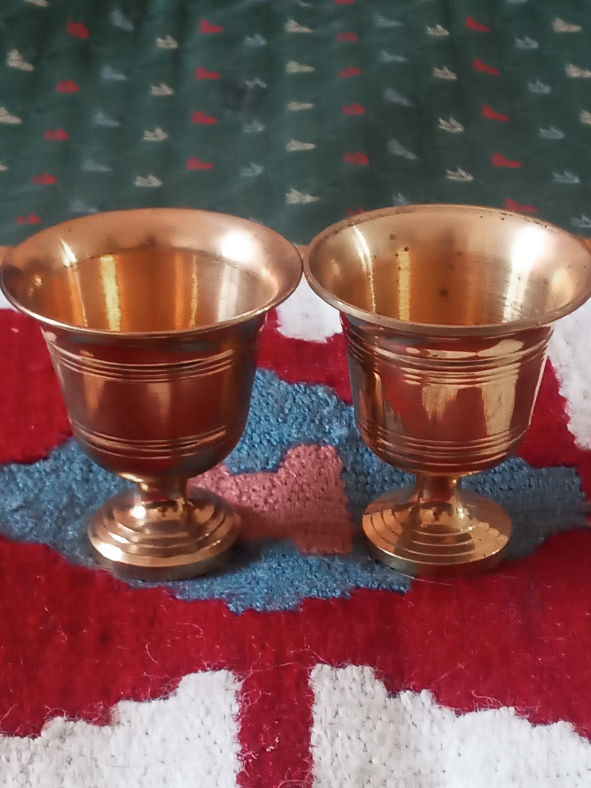 یکجفت جام برنجی پرداخت شده ضخیم 6..7 سانتی