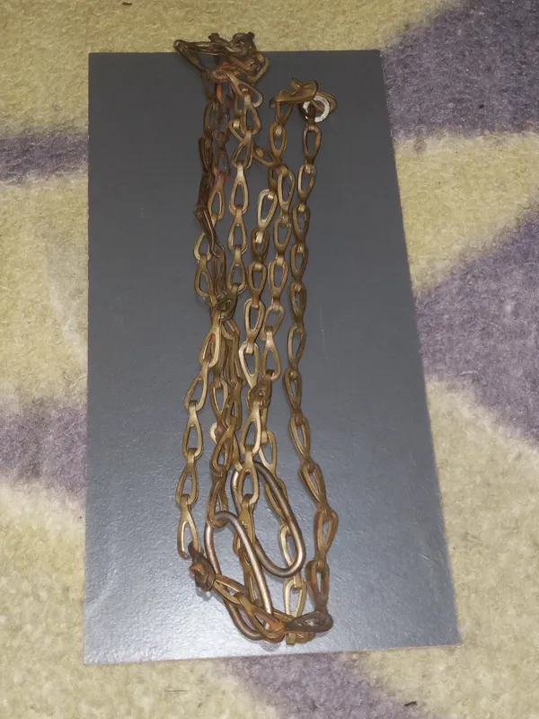 زنجیربرنجی دستبافت قدیمی محکم وظریف135سانت