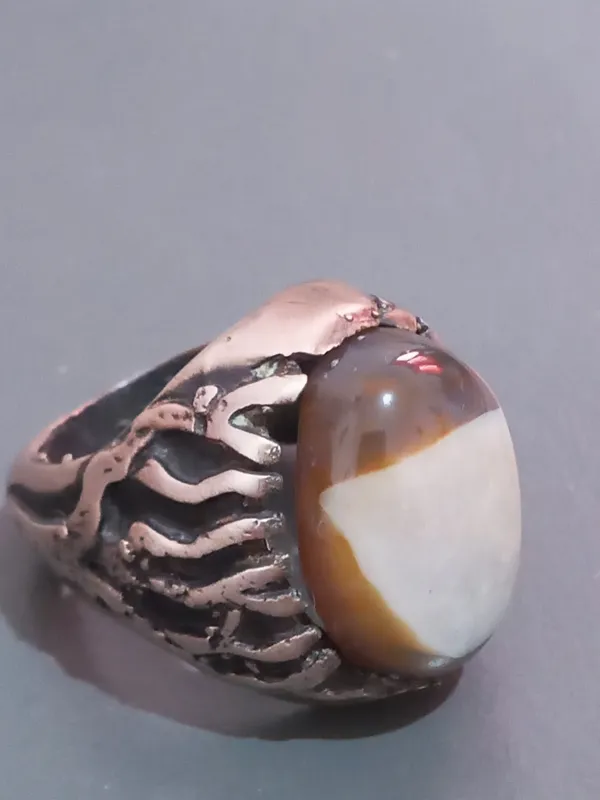 ارسالرایگان انگشترنقره بزرگ بانگین سلیمانی دوطبع