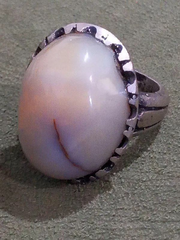 انگشترنقره درشت سلیمانی بسیارناب وخوشرنگ