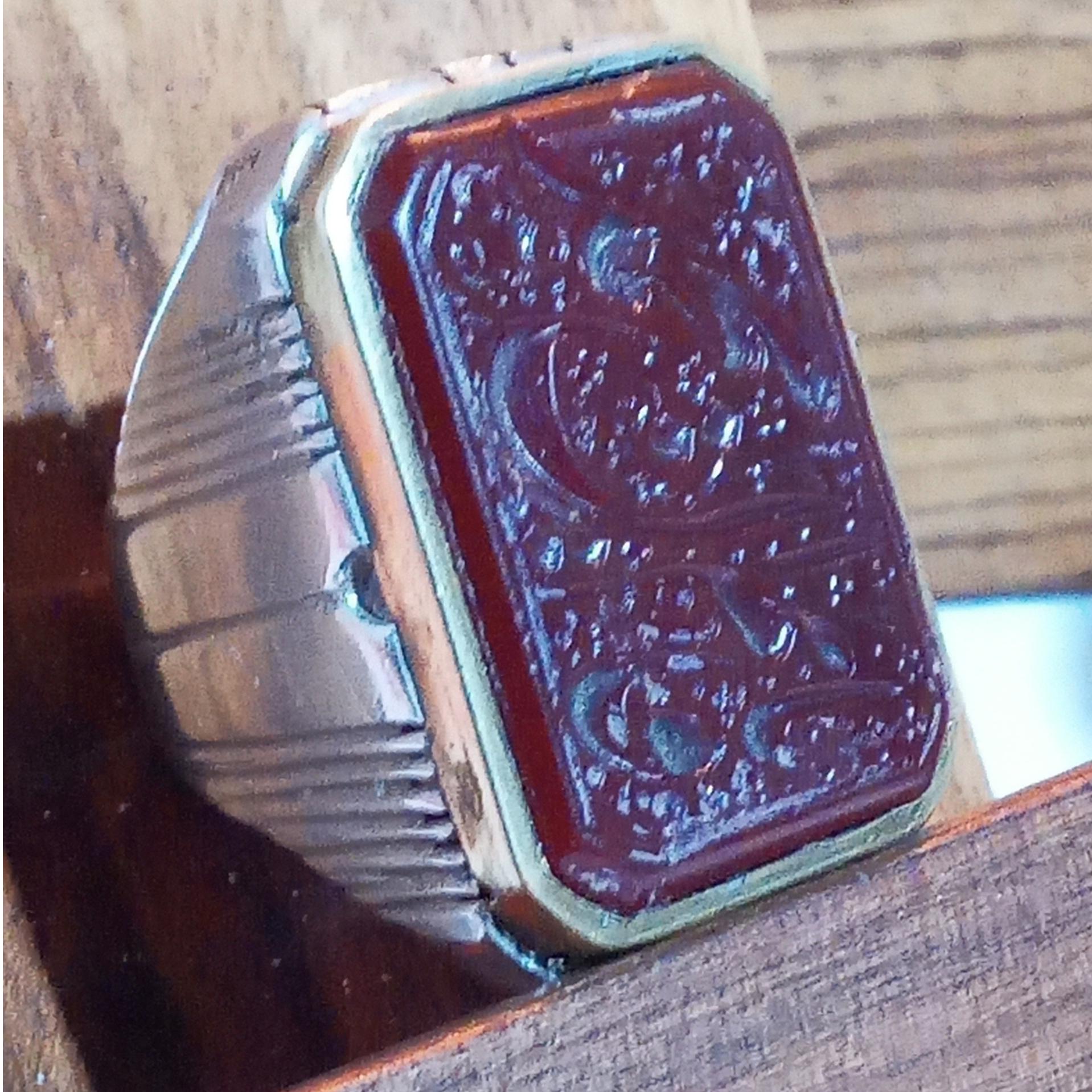 انگشترنقره عیار925عقیق خط خراسان قدیمی قایم ال