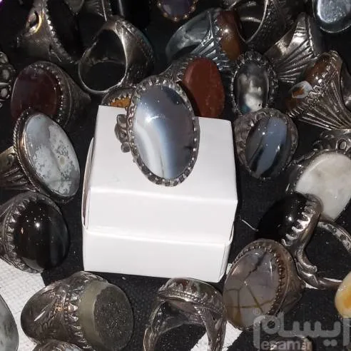 انگشترنقره با عقیق سلیمانی زیبا