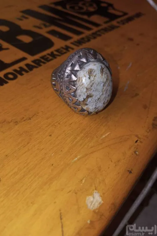 انگشتر نقره درشت با نگین شجر بلدرچینی دیدنی