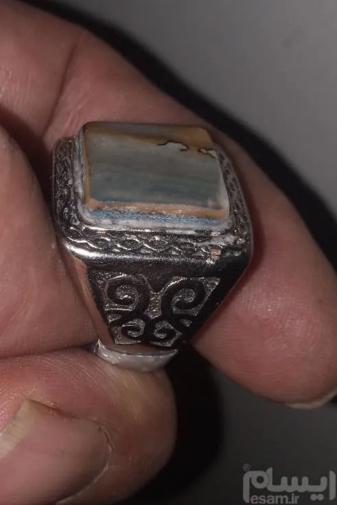 انگشتررکاب نقره925  با نگین صدف شاهکار