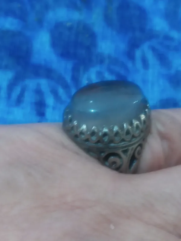 انگشترنقره عقیق شجردار رکاب مشبک