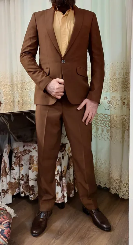 کت شلوار قهوه ای جاکامن (Jakamen) سایز 48 دراپ 6