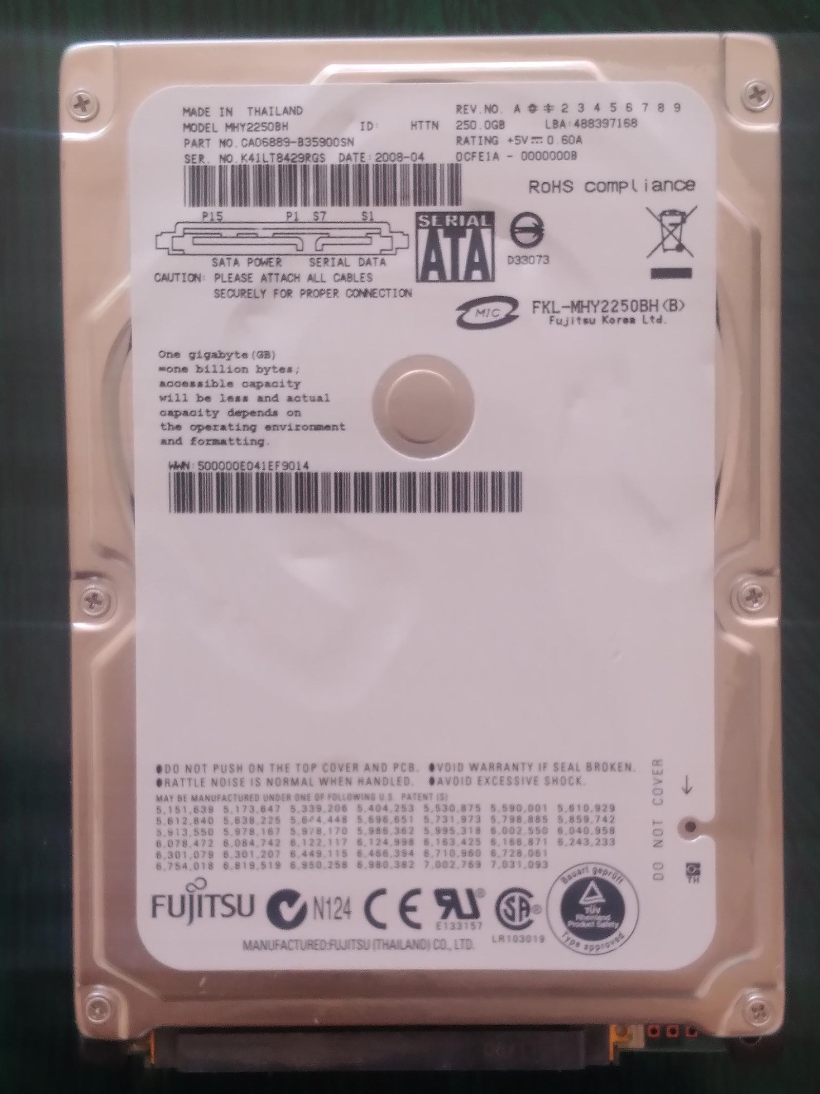 هارد 250گیگ 99درصد سلامت