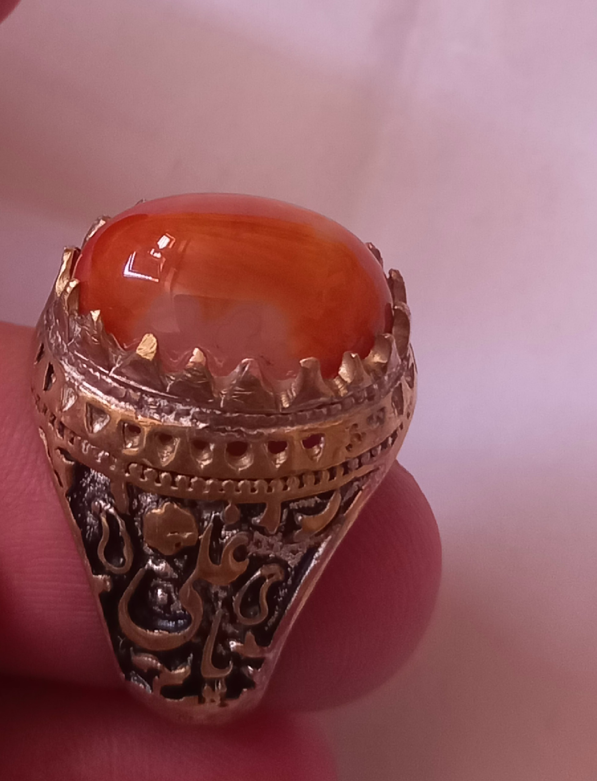 انگشتر عقیق نارنجی