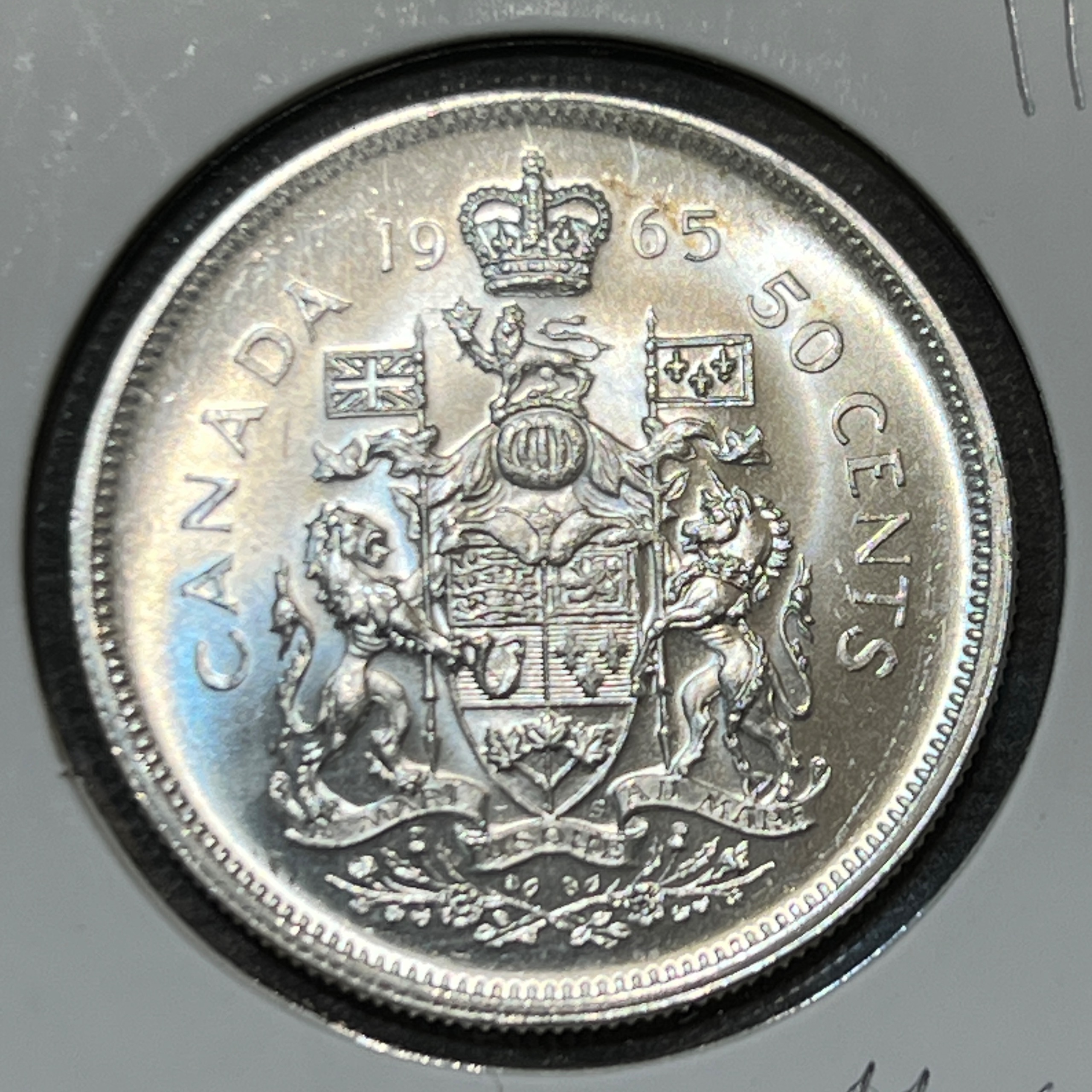 سکه نقره کانادا نیم دلار 1965 / 11,6 گرم عیار 800