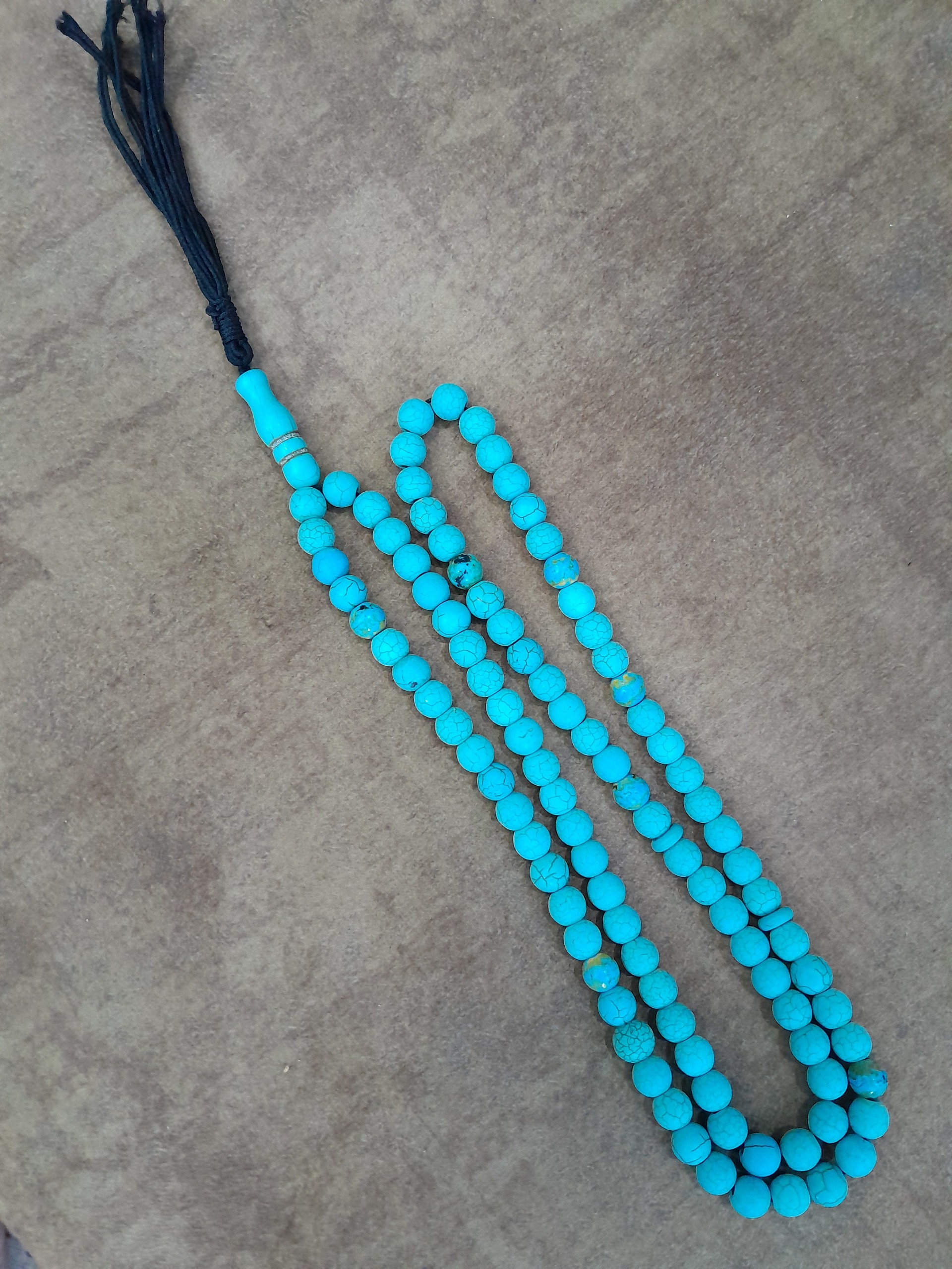 تسبیح 101 دانه فیروزه کلکسیونی و آنتیک