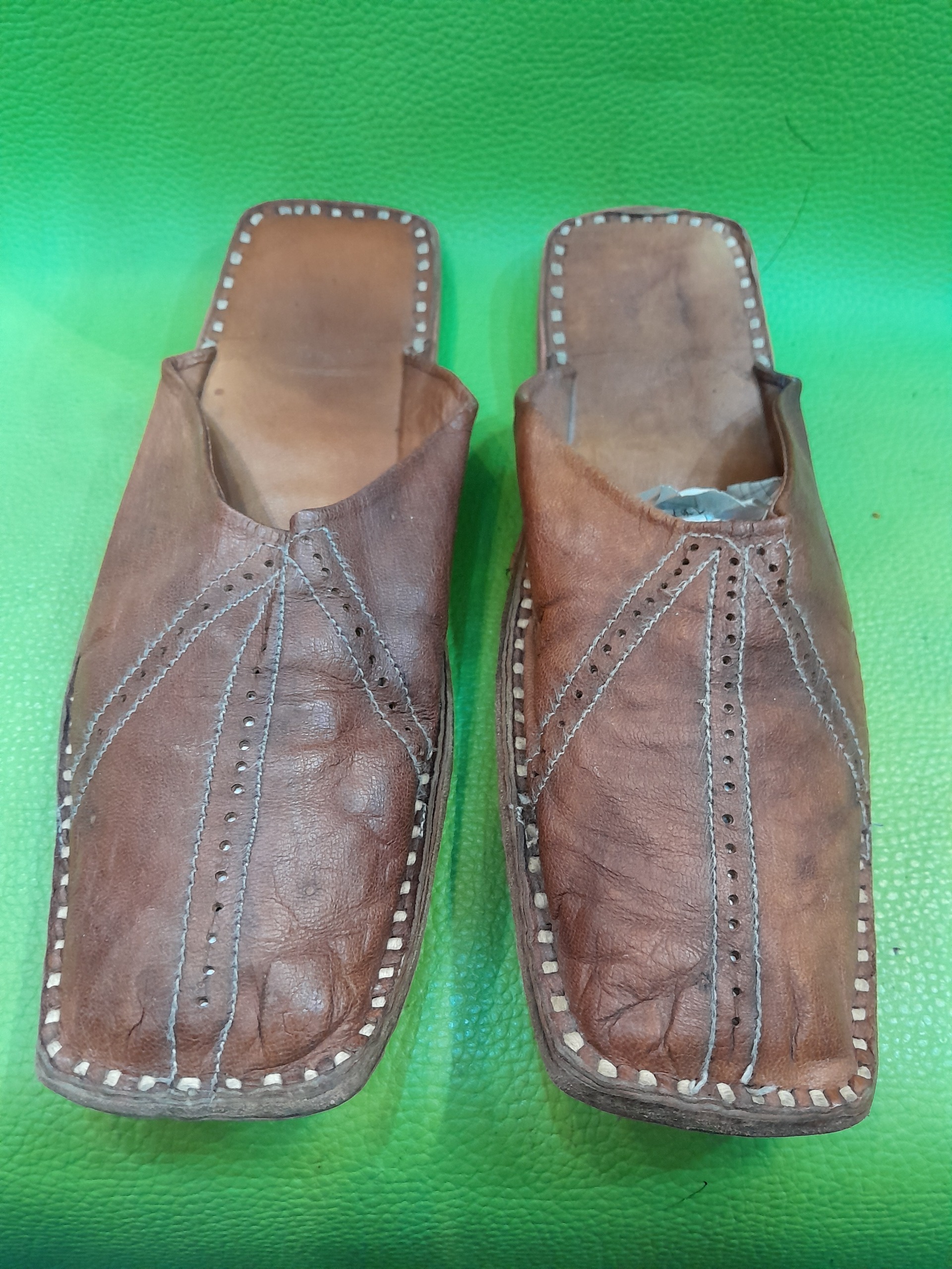 جفت صندل تمام چرم دست دوز کلکسیونی