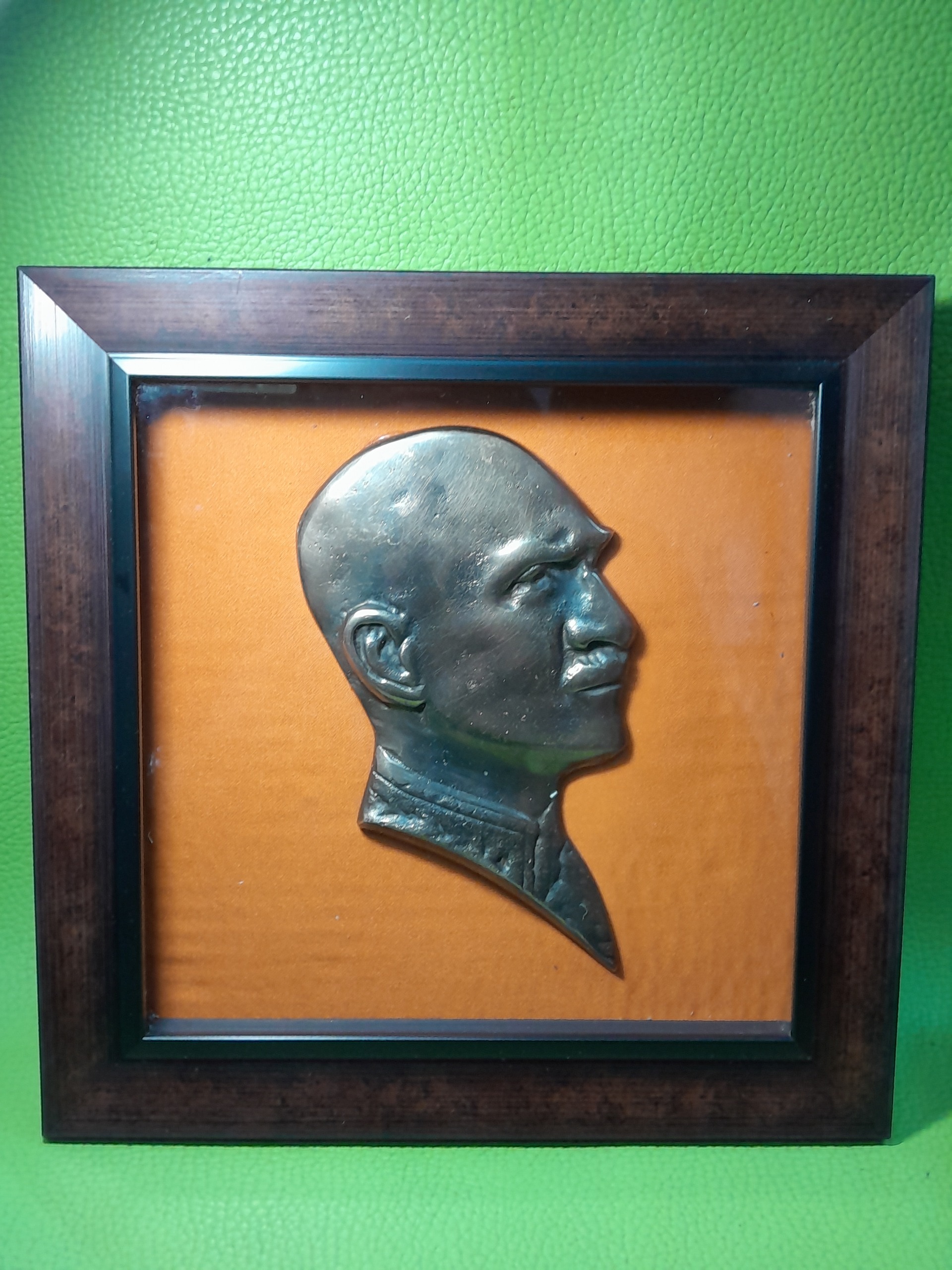 نیم رخ رضا شاه پهلوی برنزی قدیمی کلکسیونی و آنتیک