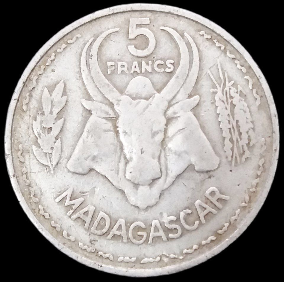 5 فرانک درشت و فوق کمیاب 1953 ماداگاسکار