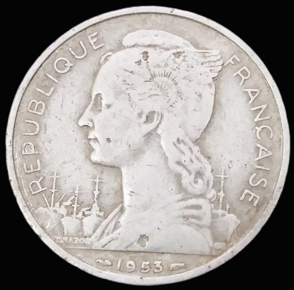 5 فرانک درشت و فوق کمیاب 1953 ماداگاسکار