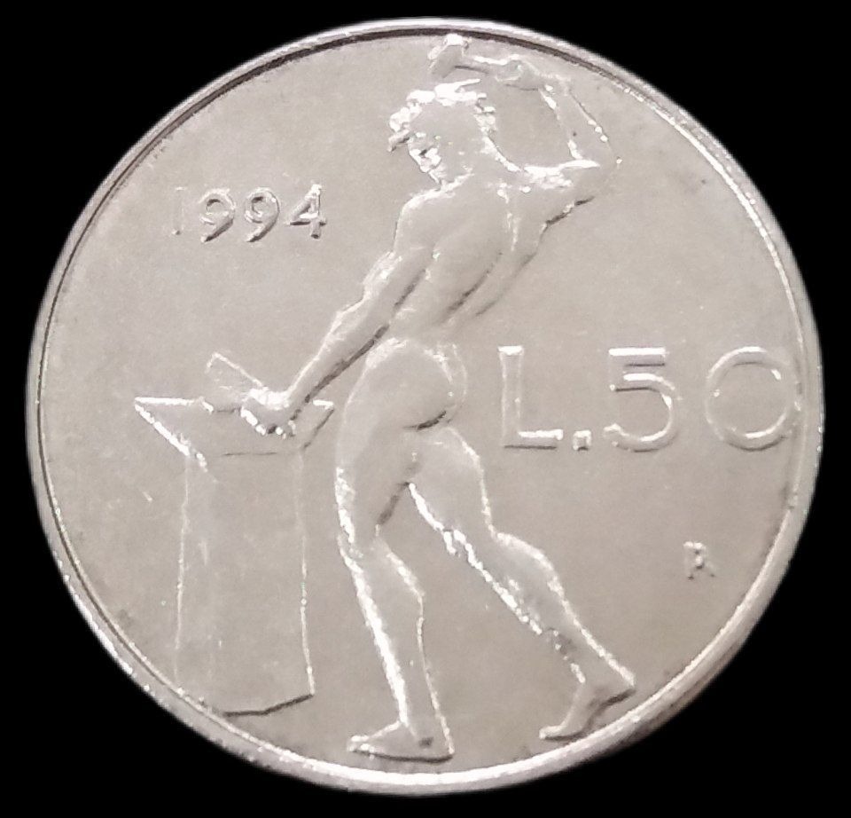 50 لیر سایز کوچک 1994 ایتالیا (تیپ کمیاب)