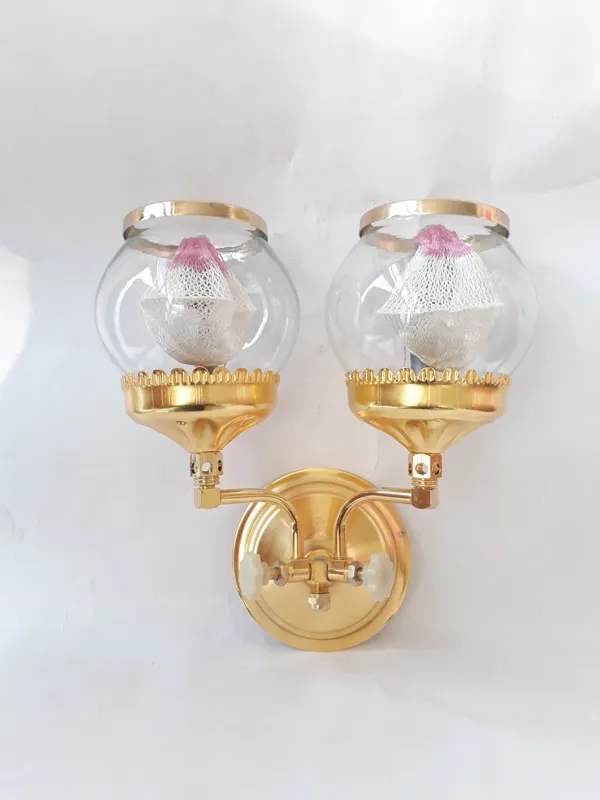 روشنایی گازی 2 شعله حبابی (ساده) طلایی