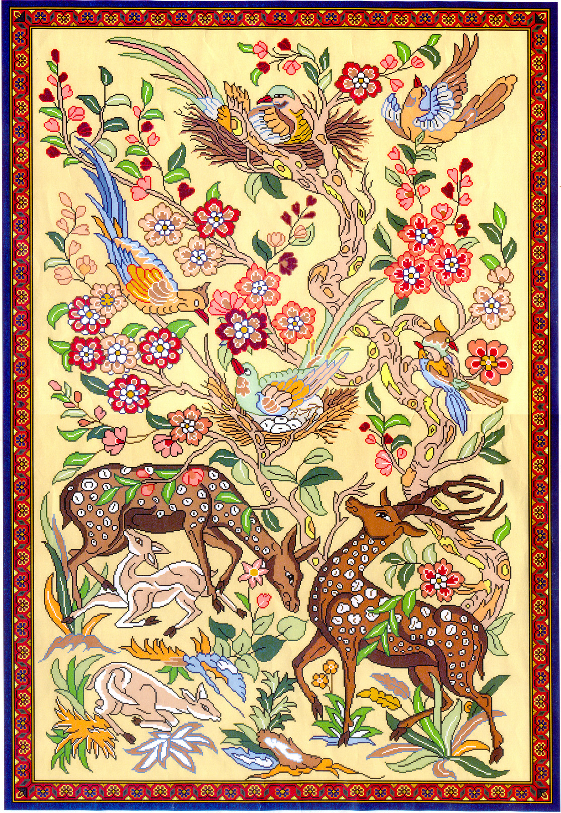 آهویی قالیچه 1 متری