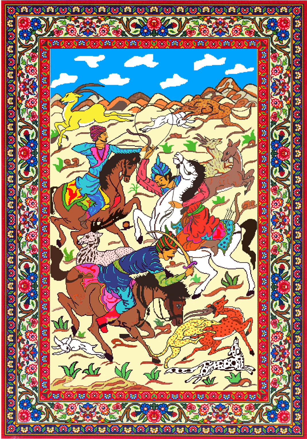 شکاری قالیچه 1متری