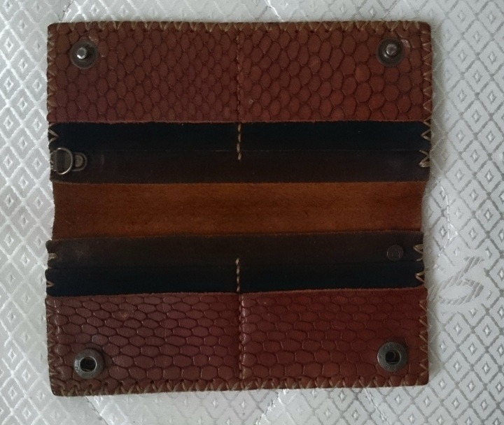 کیف پول چرم اصل طرح پوست مار