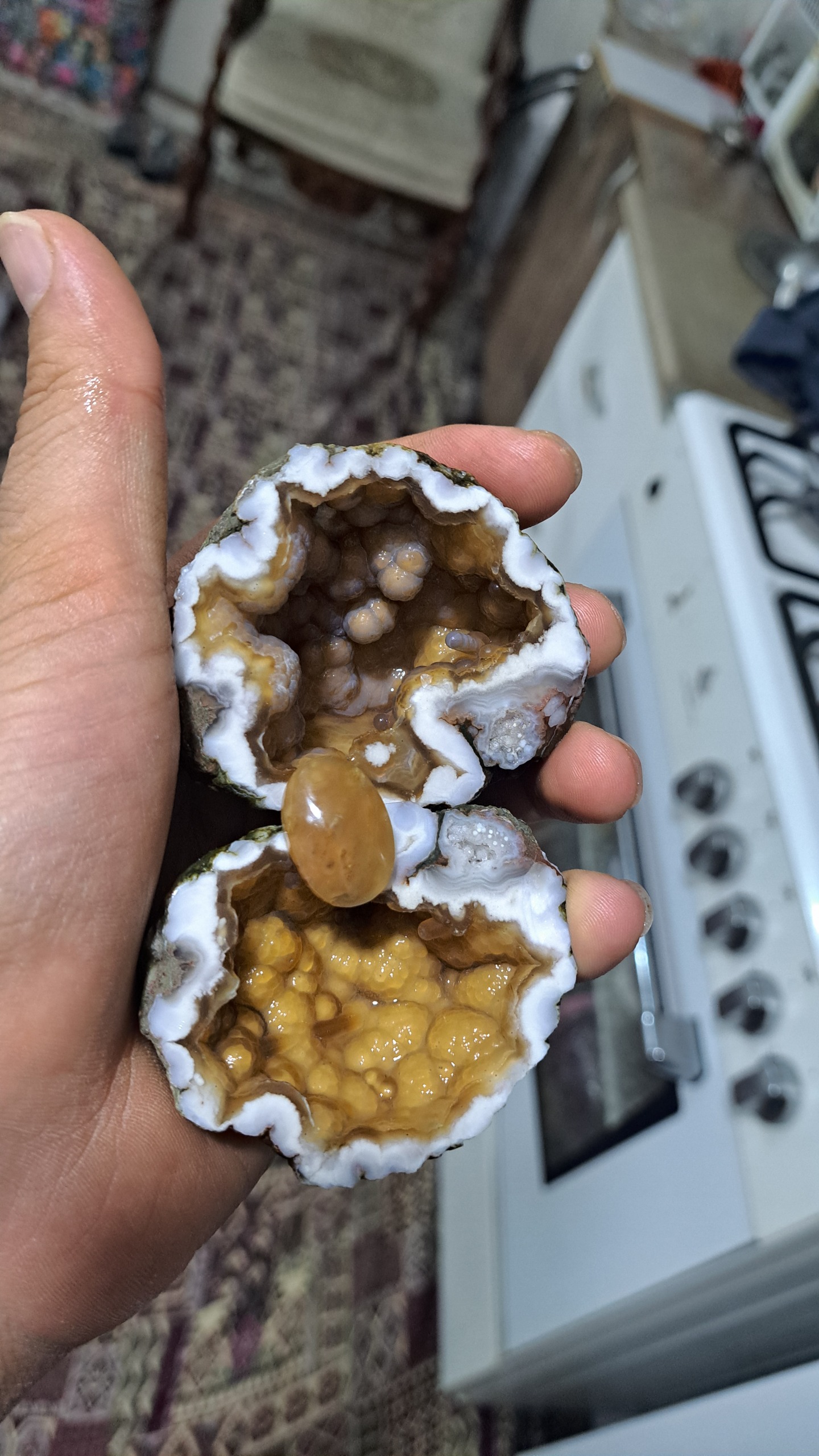 توپی عقیق عسلی تاولی مناسب جا جواهری