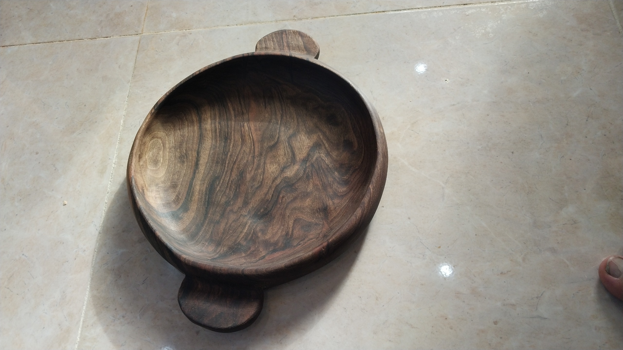 اردوخوری چوب گردو گرد دسته دار