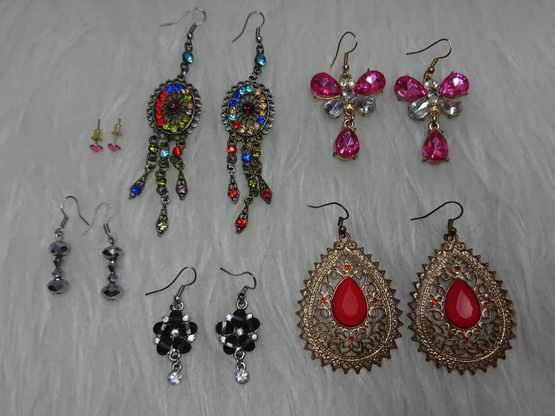 6 جفت گوشواره طرح پروانه گل هندی وغیره