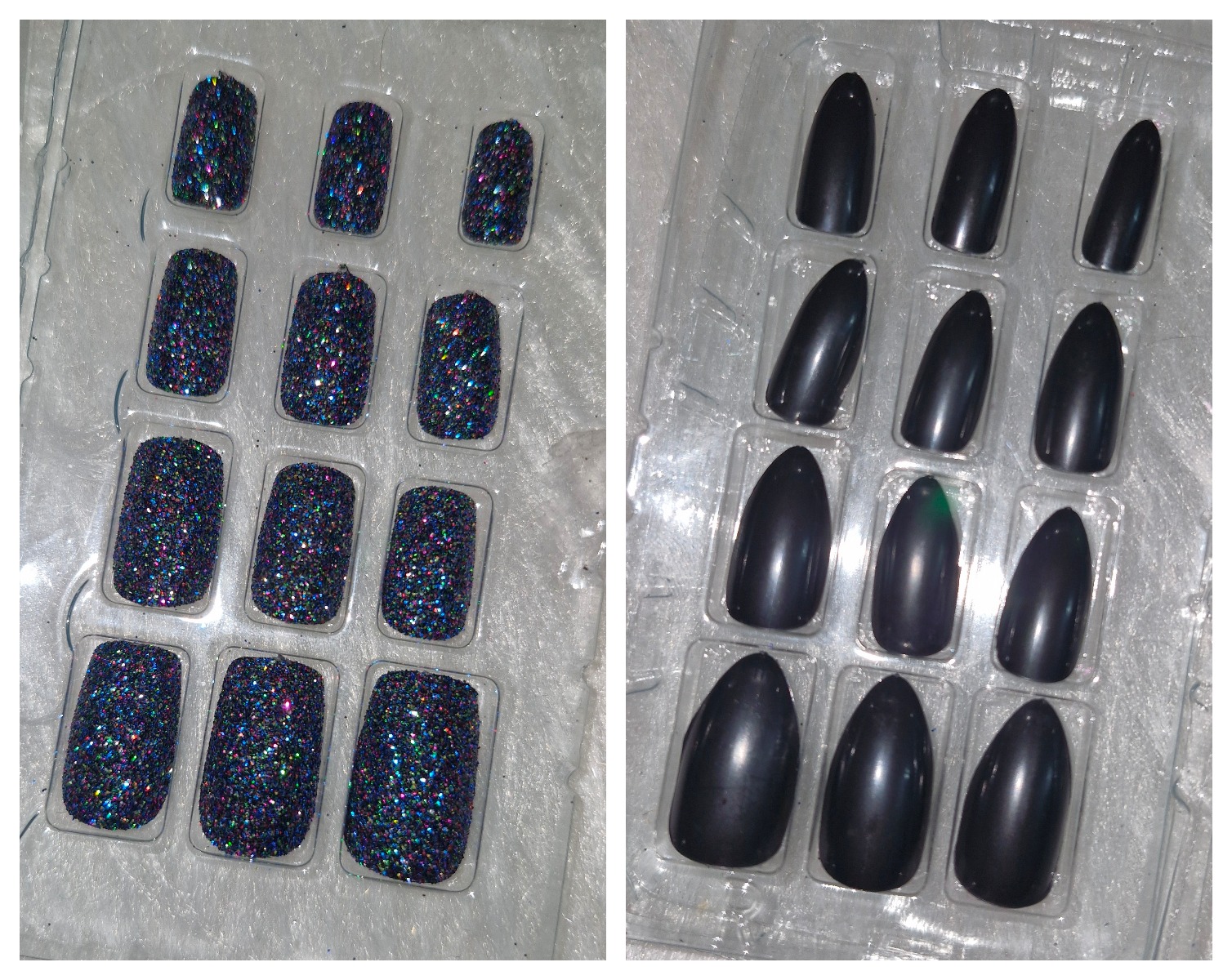 2 بسته ناخن مصنوعی مربع و بادامی