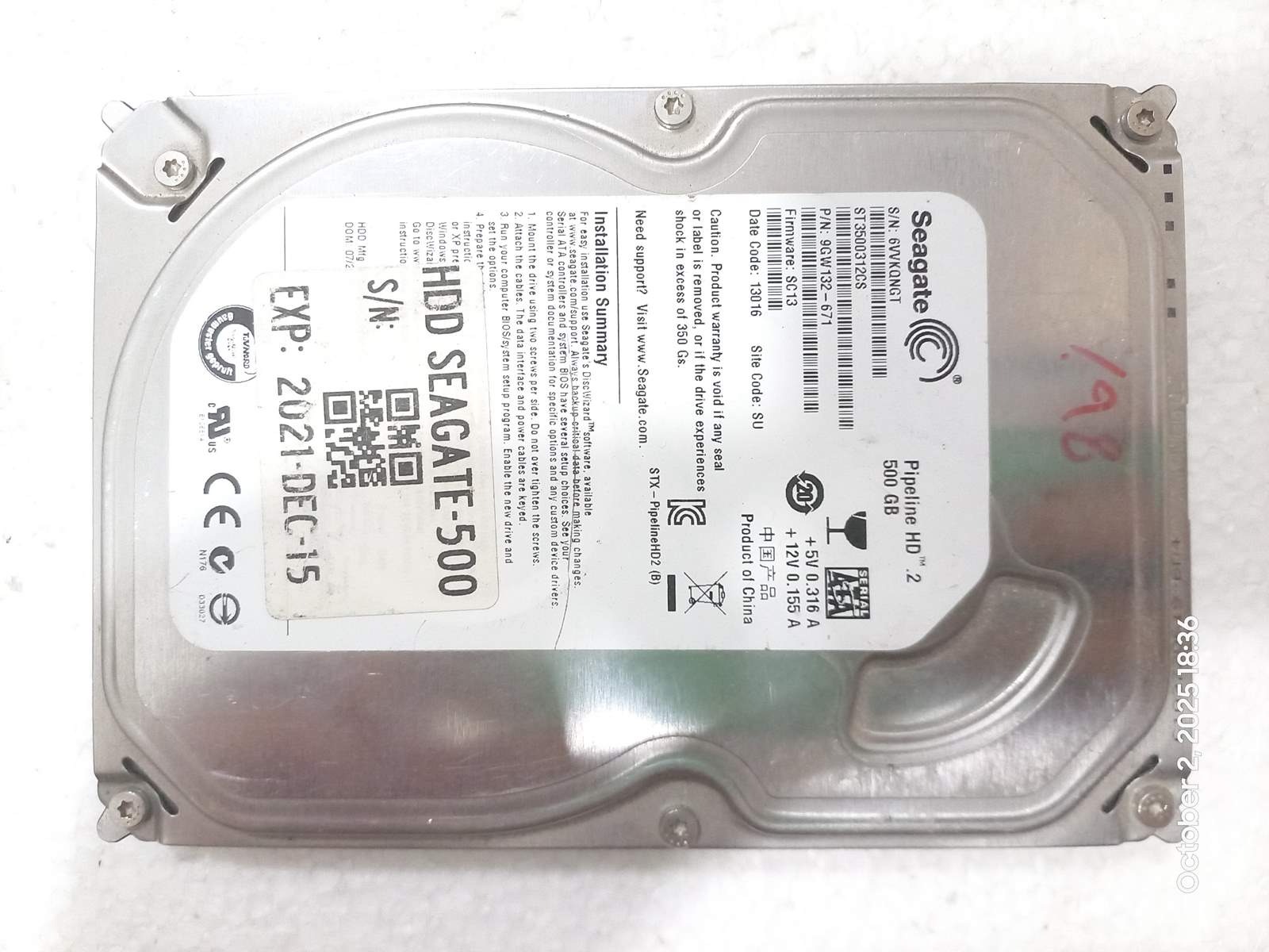 هارد Seagate ST3500312CS سلامت 98%