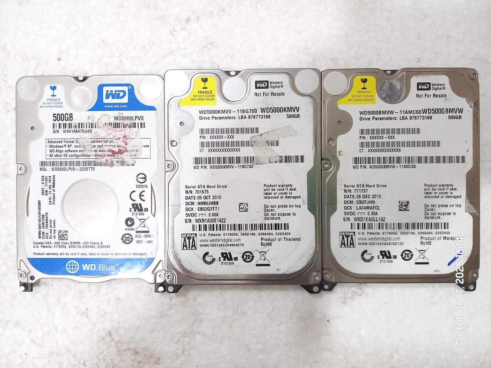 انواع هارد لپ تاپی 500GB بدون برد