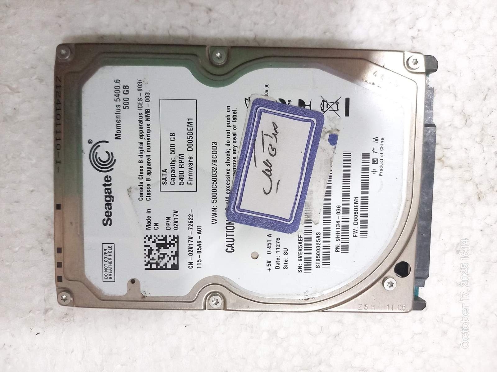 هارد سیگیت ST9500325AS لپ تاپی معیوب