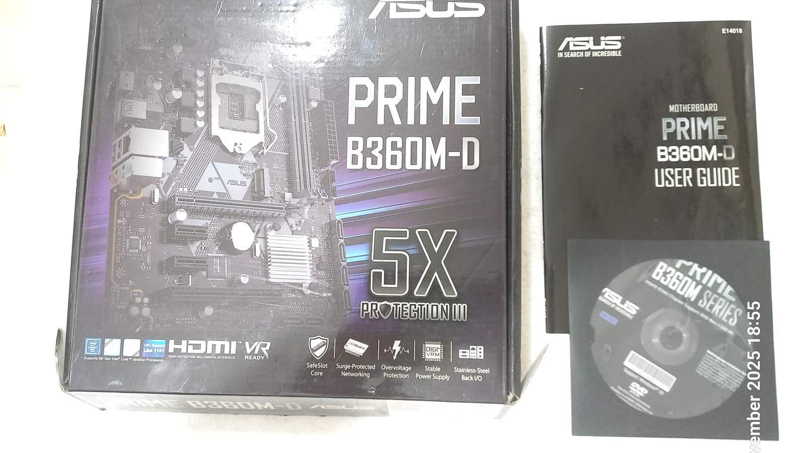 کارتن و دفترچه و دیسک Asus Prime B360M-D