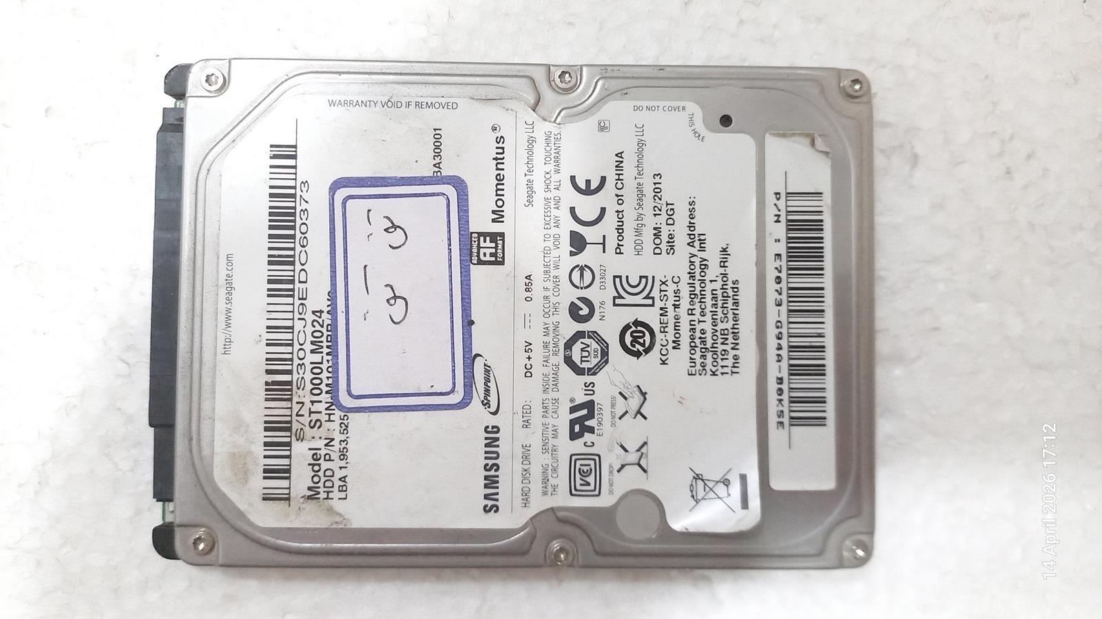 هارد لپ تاپی Samsung ST1000LM024 1TB معیوب